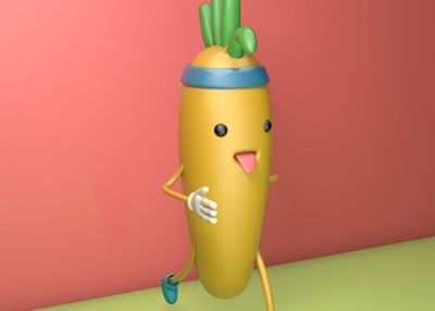 C4D小练习,绘制一个萝卜小卡通