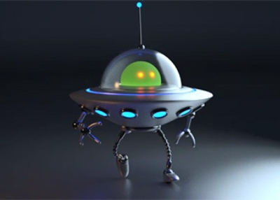 C4D动画小练习,外星人循环走路小场景