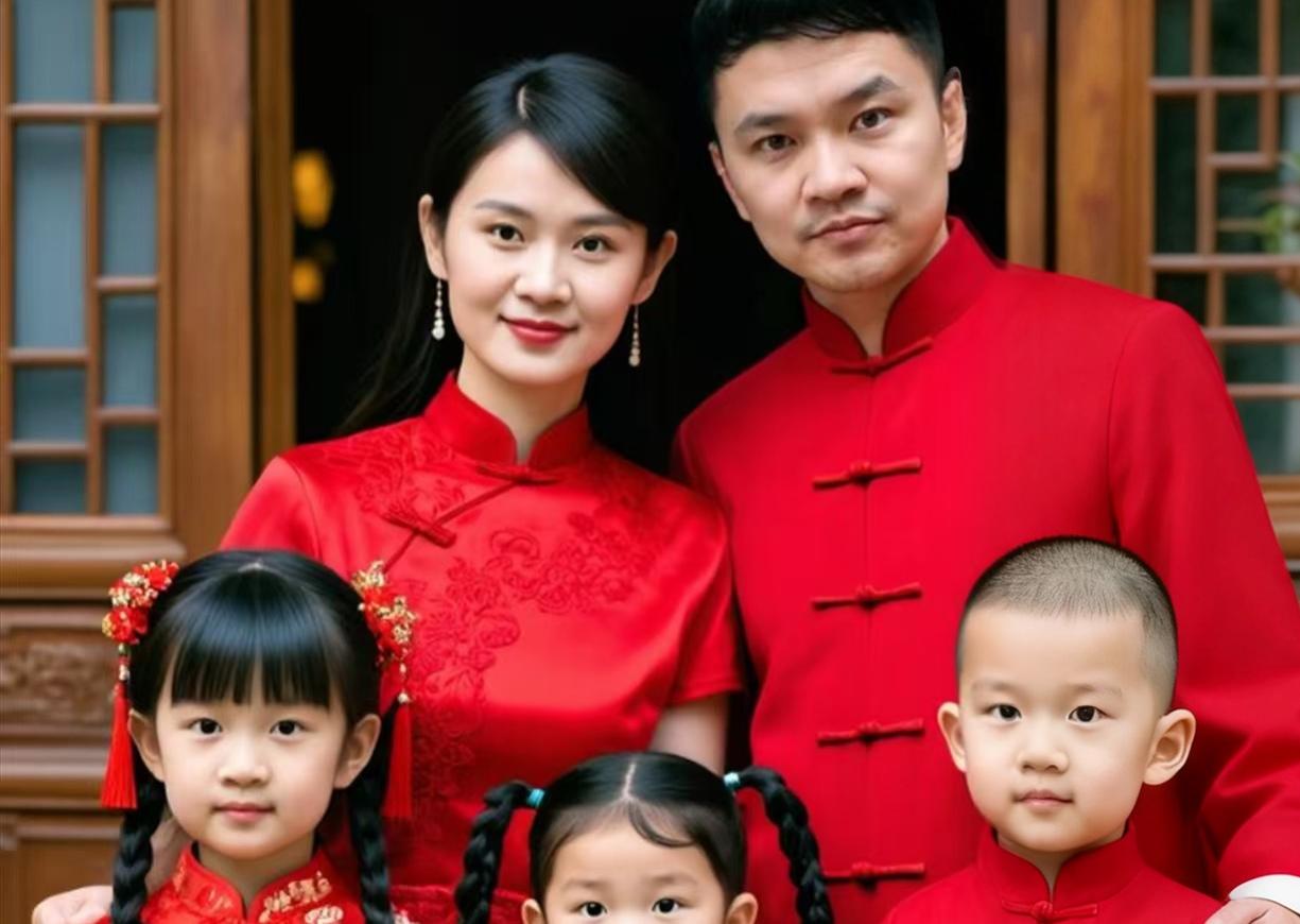 这张全家福,定格了我们最珍贵的团圆时刻。一袭中式礼服,不仅传承着东方的典雅韵味,